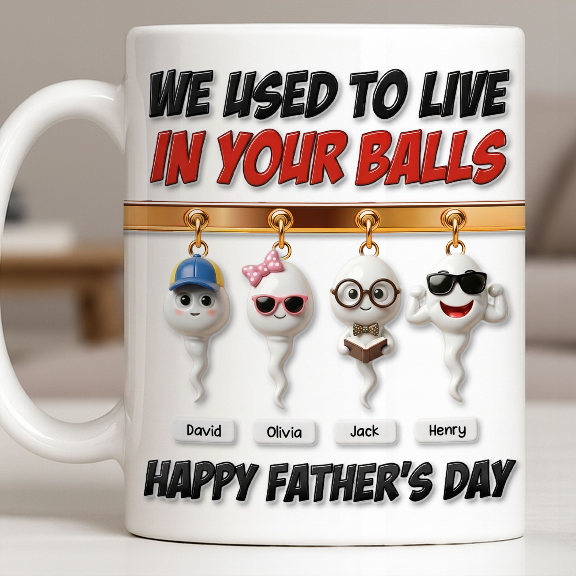 Personalized Funny Father's Day Coffee Mug Custom Art Gift for Dad Edge-to-edge Mug GradoCreations