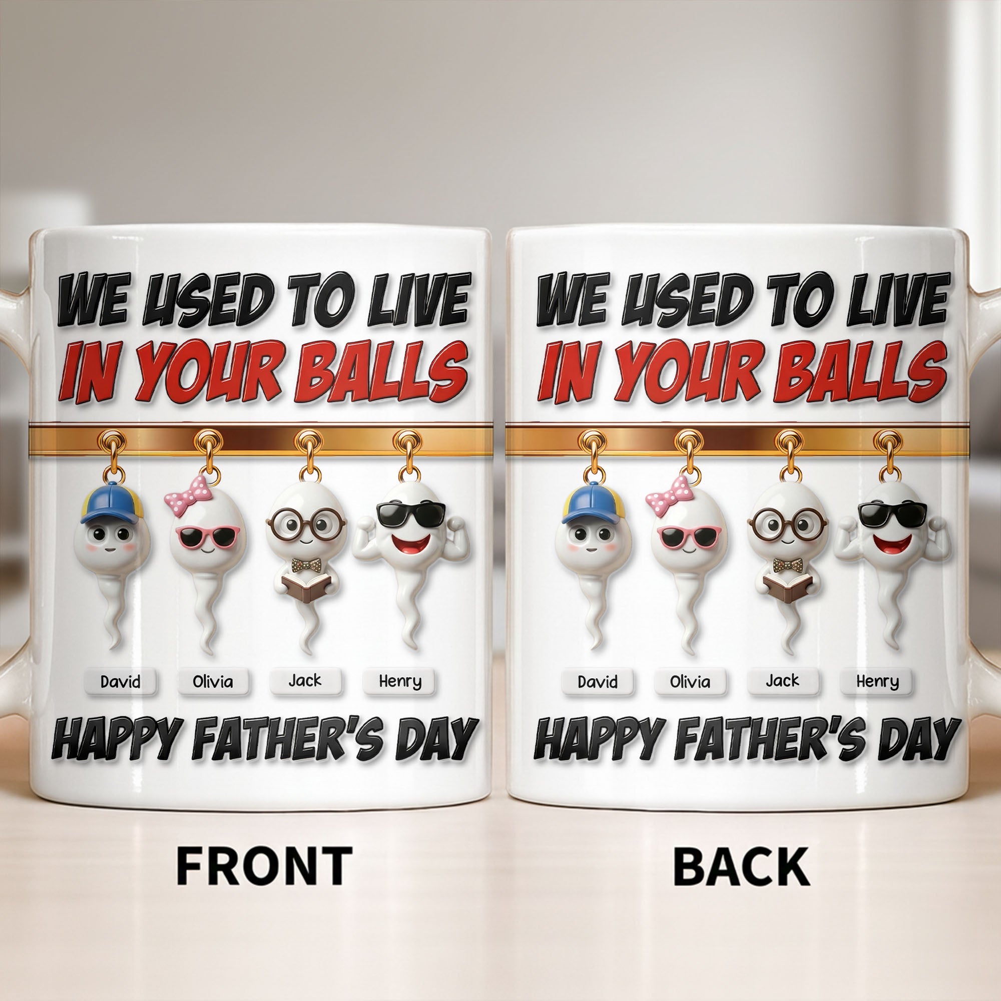 Personalized Funny Father's Day Coffee Mug Custom Art Gift for Dad Edge-to-edge Mug GradoCreations