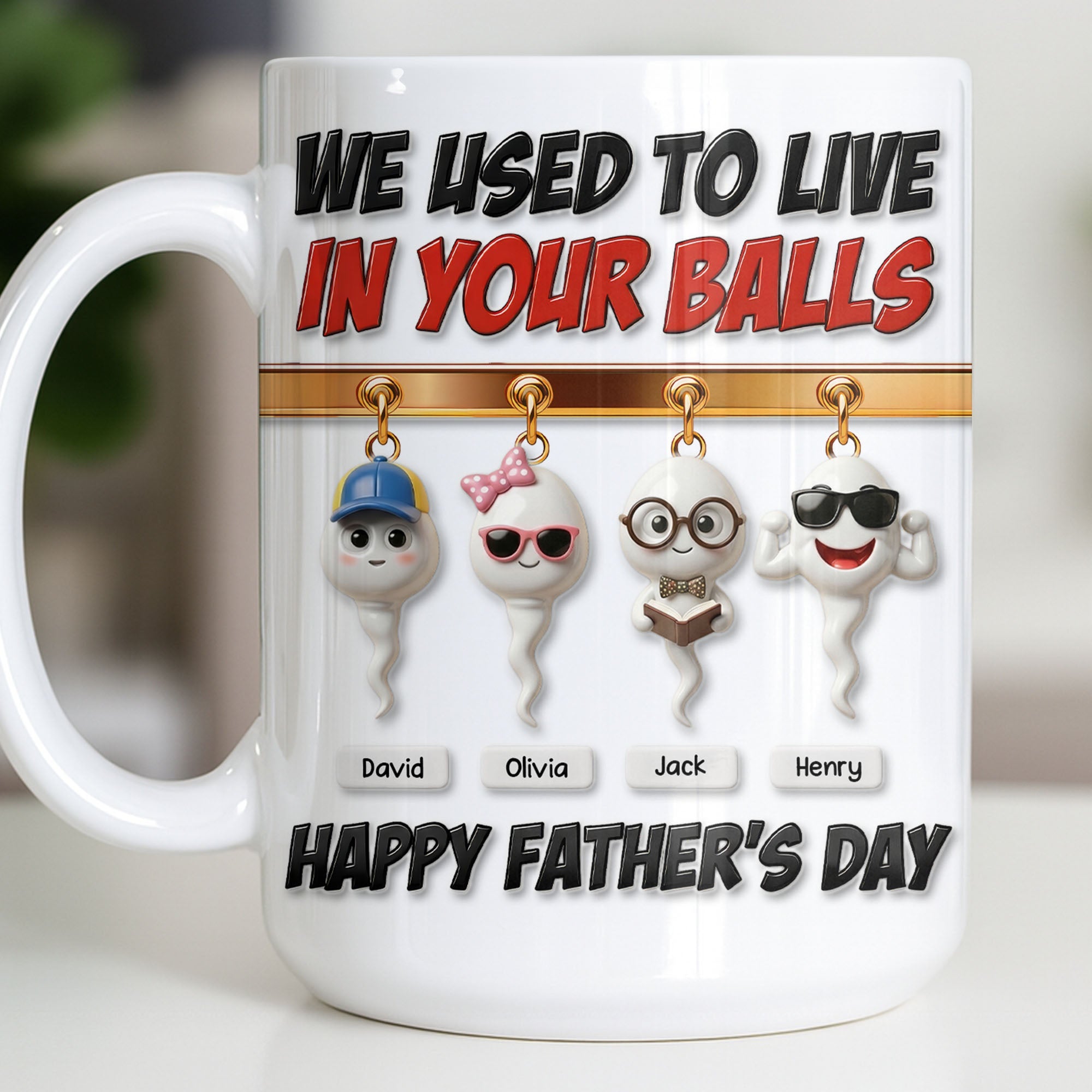 Personalized Funny Father's Day Coffee Mug Custom Art Gift for Dad Edge-to-edge Mug GradoCreations