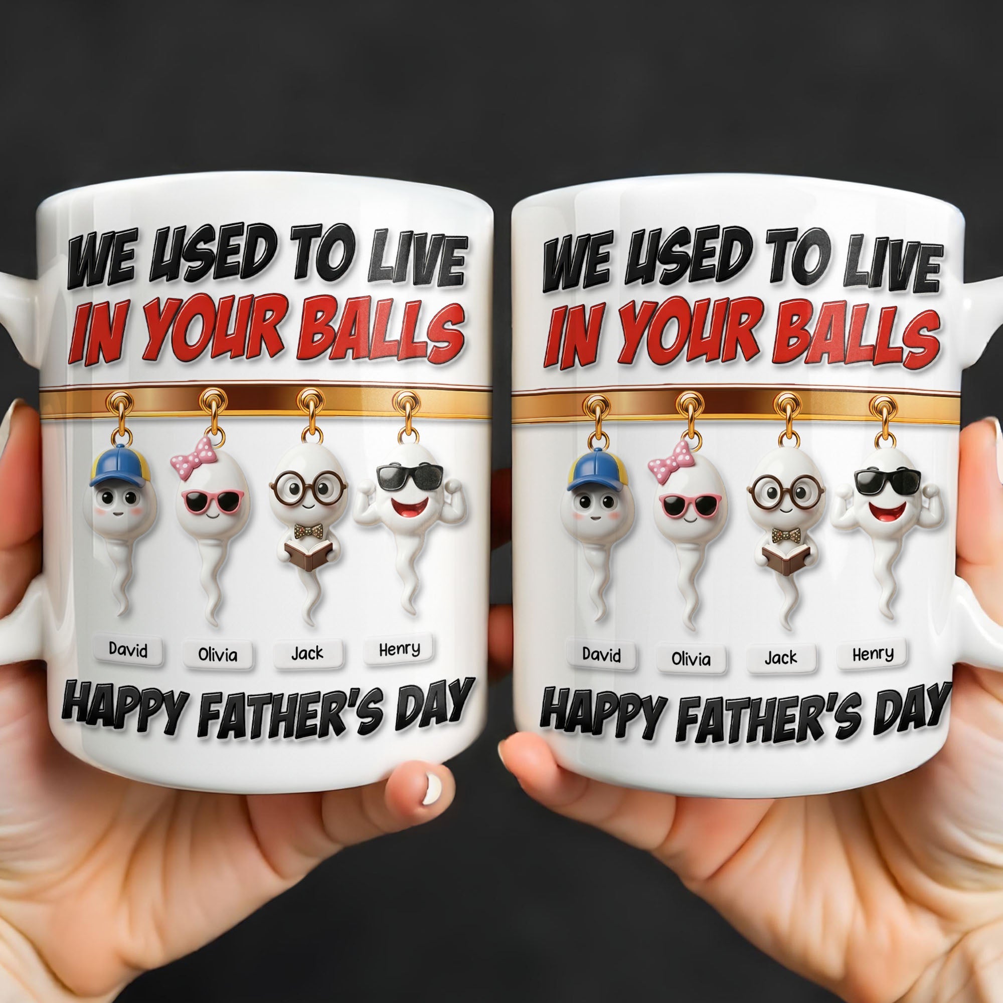 Personalized Funny Father's Day Coffee Mug Custom Art Gift for Dad Edge-to-edge Mug GradoCreations