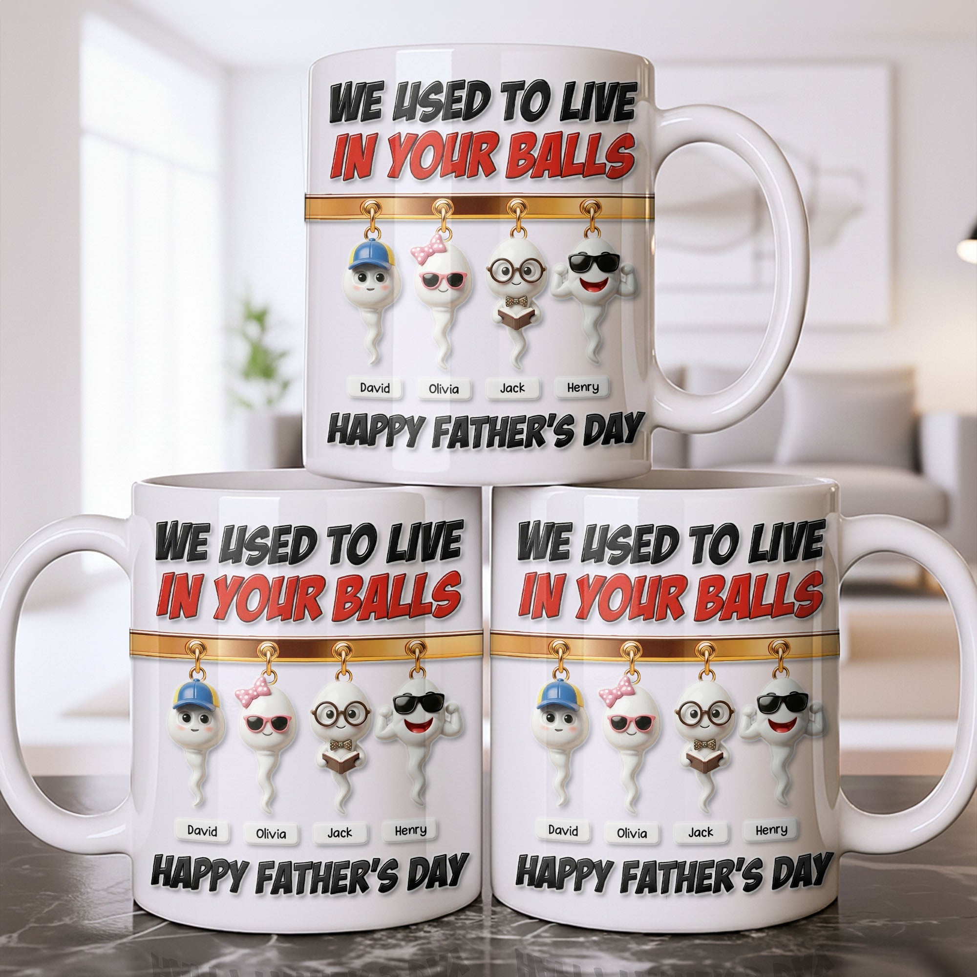 Personalized Funny Father's Day Coffee Mug Custom Art Gift for Dad Edge-to-edge Mug GradoCreations