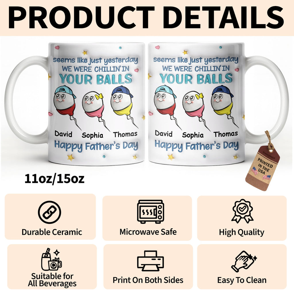 Personalized Funny Dad Coffee Mug Custom Gift for Father's Day Edge-to-edge Mug GradoCreations