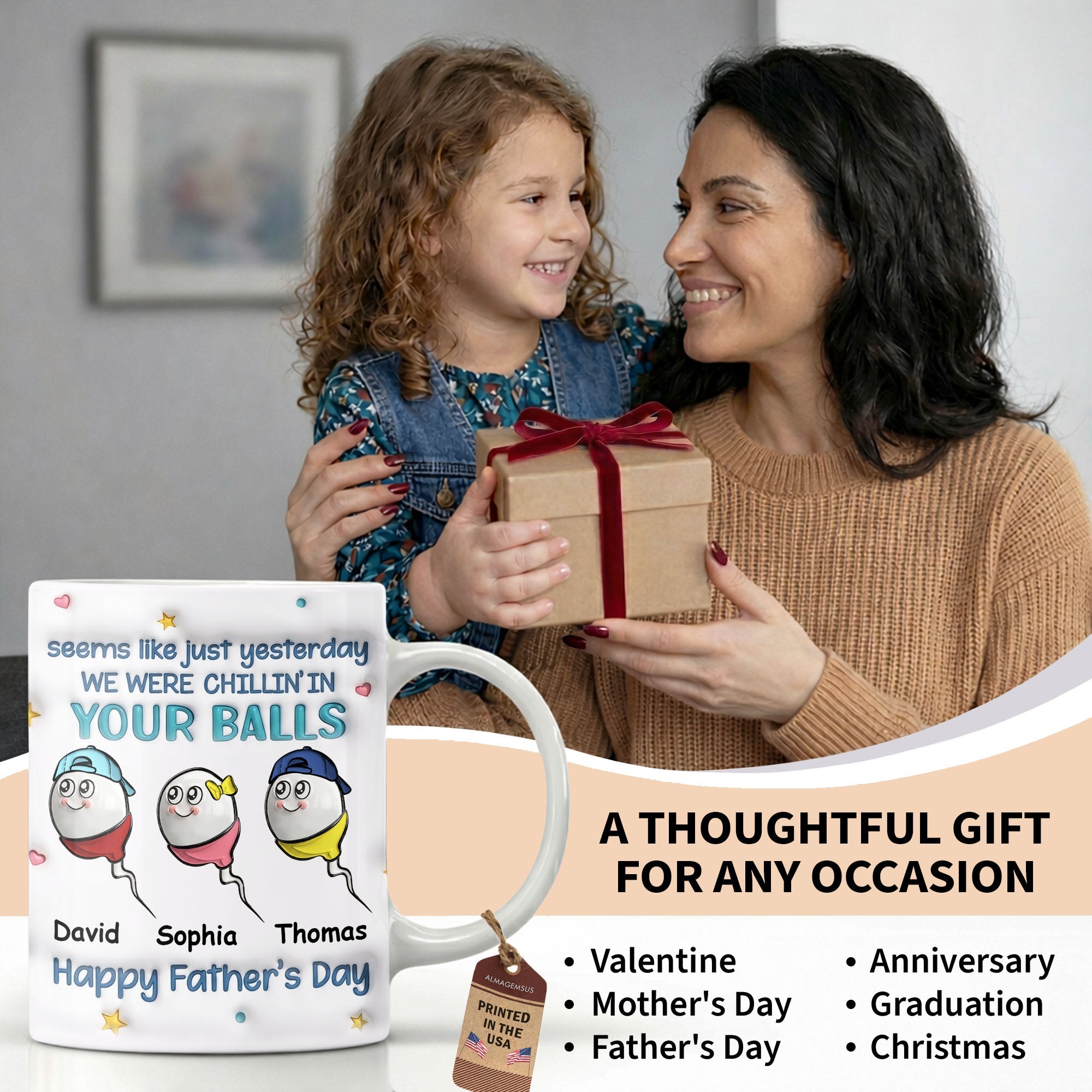 Personalized Funny Dad Coffee Mug Custom Gift for Father's Day Edge-to-edge Mug GradoCreations