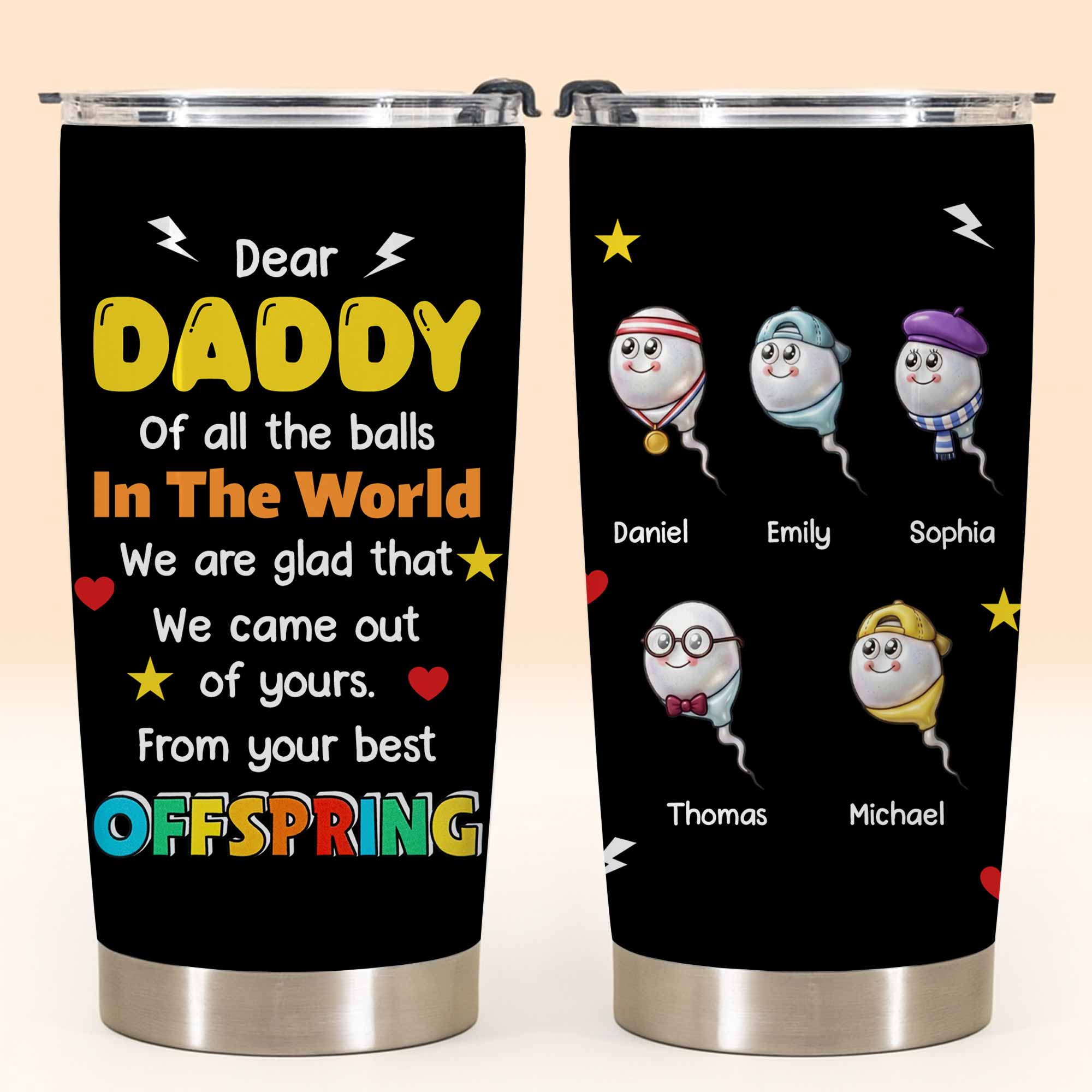 Personalized Funny Stainless Steel Tumbler for Dad Custom Name Gift Tumbler GradoCreations