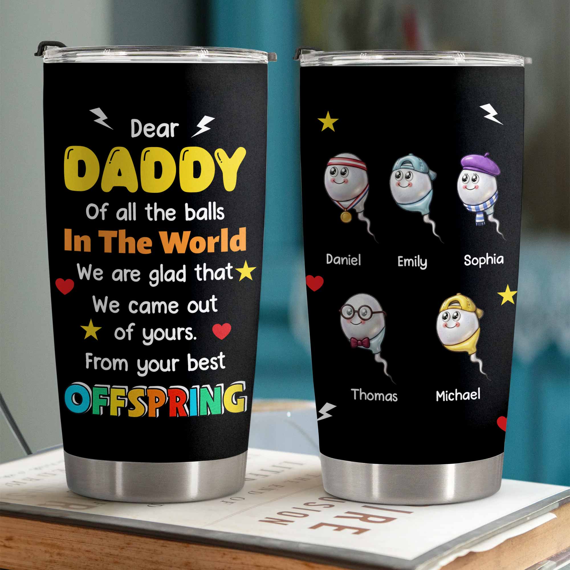 Personalized Funny Stainless Steel Tumbler for Dad Custom Name Gift Tumbler GradoCreations