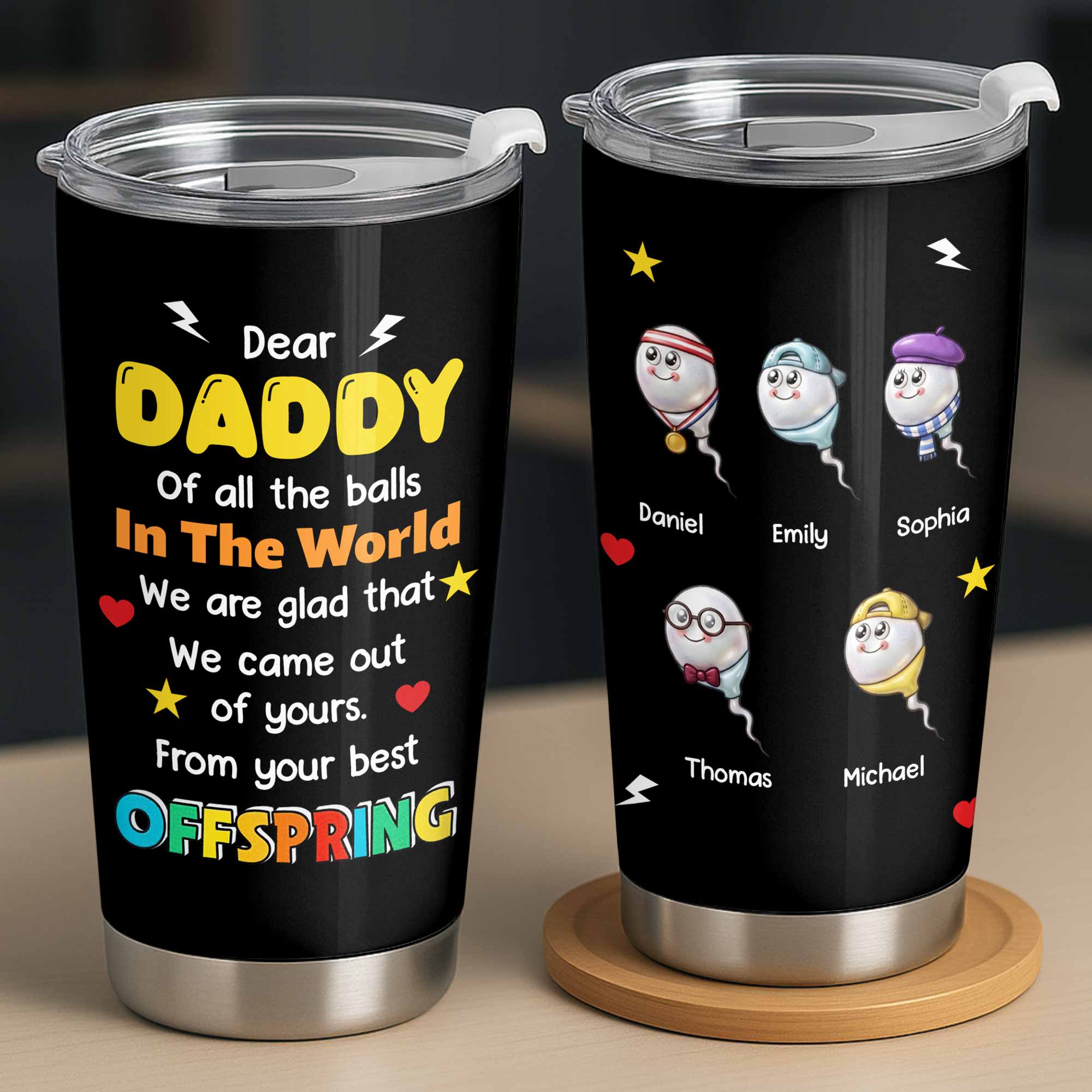 Personalized Funny Stainless Steel Tumbler for Dad Custom Name Gift Tumbler GradoCreations