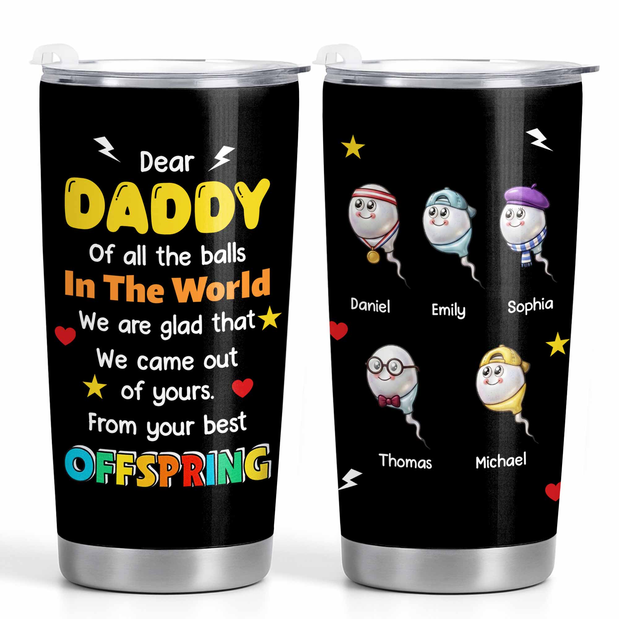 Personalized Funny Stainless Steel Tumbler for Dad Custom Name Gift Tumbler GradoCreations