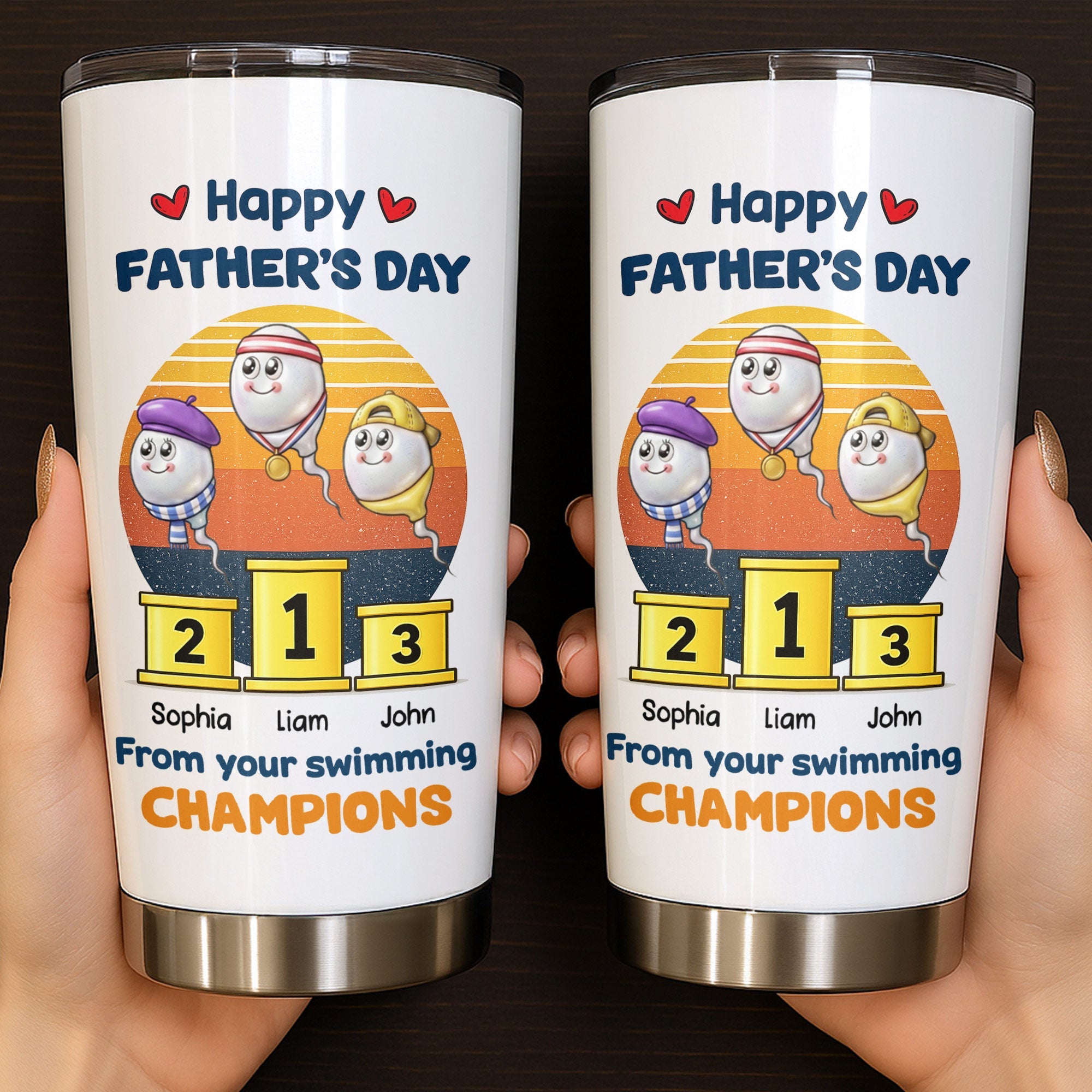 Personalized Stainless Steel Tumbler Custom Dad Gift 20oz/30oz Tumbler GradoCreations