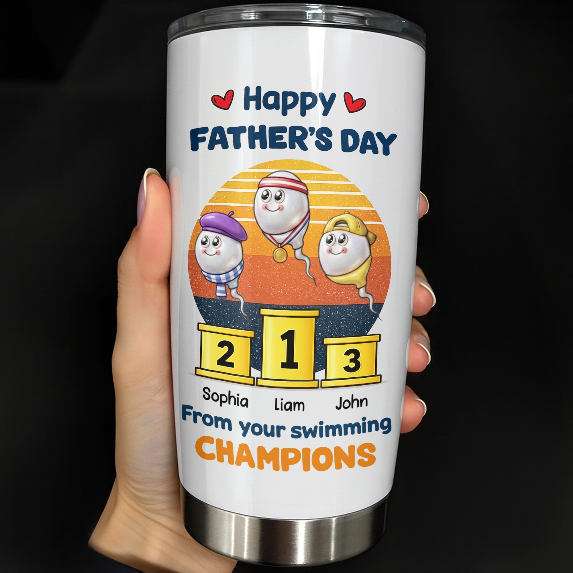 Personalized Stainless Steel Tumbler Custom Dad Gift 20oz/30oz Tumbler GradoCreations