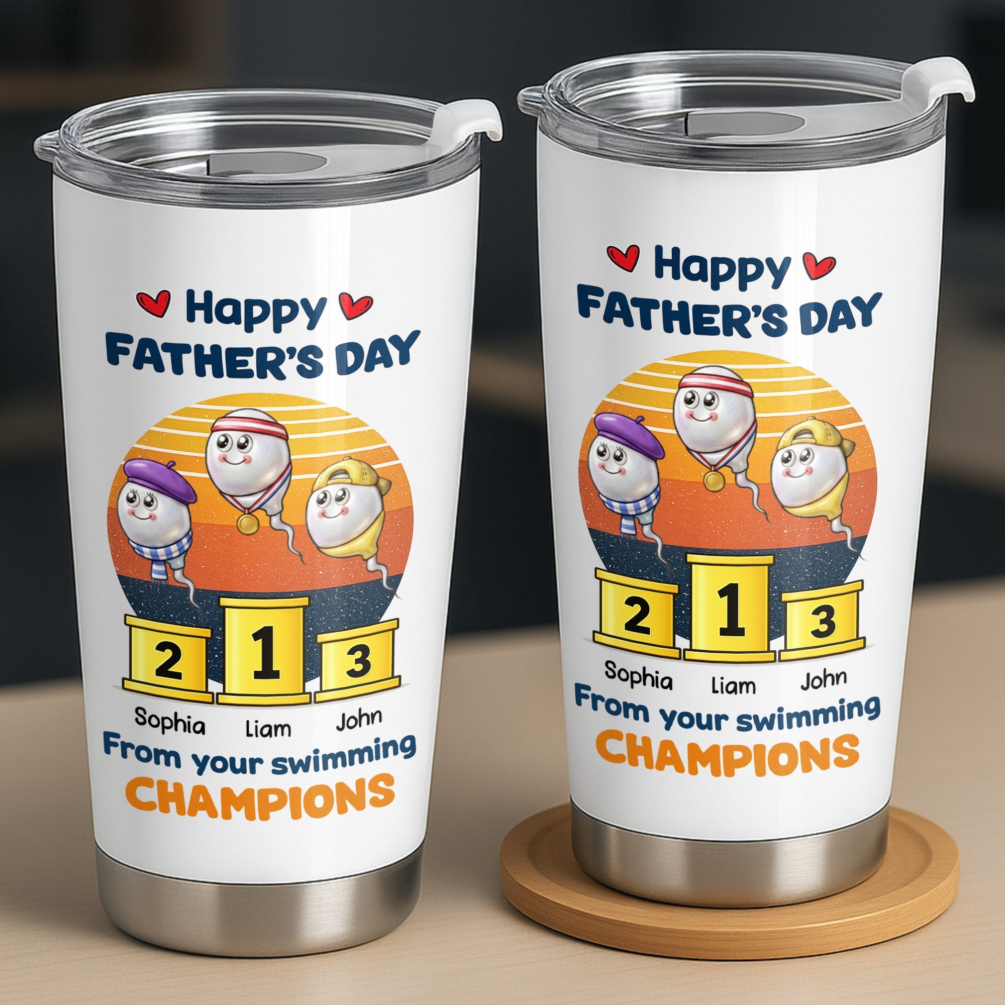 Personalized Stainless Steel Tumbler Custom Dad Gift 20oz/30oz Tumbler GradoCreations
