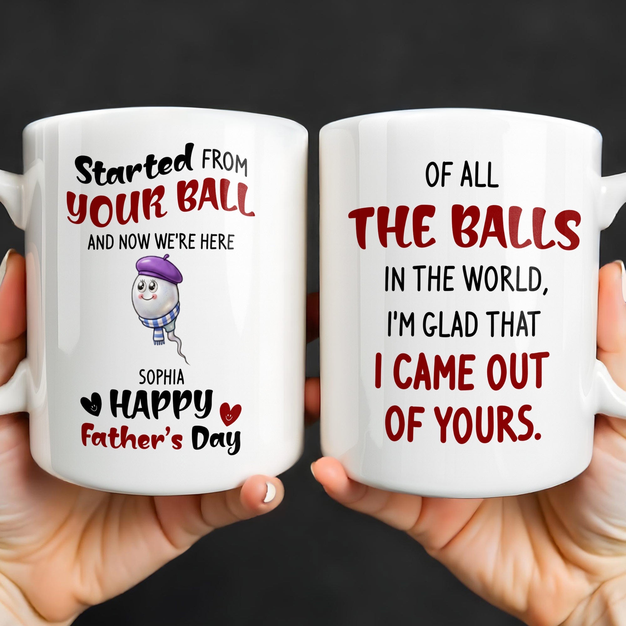 Personalized Coffee Mug Custom Message Gift for Dad Father's Day Edge-to-edge Mug GradoCreations