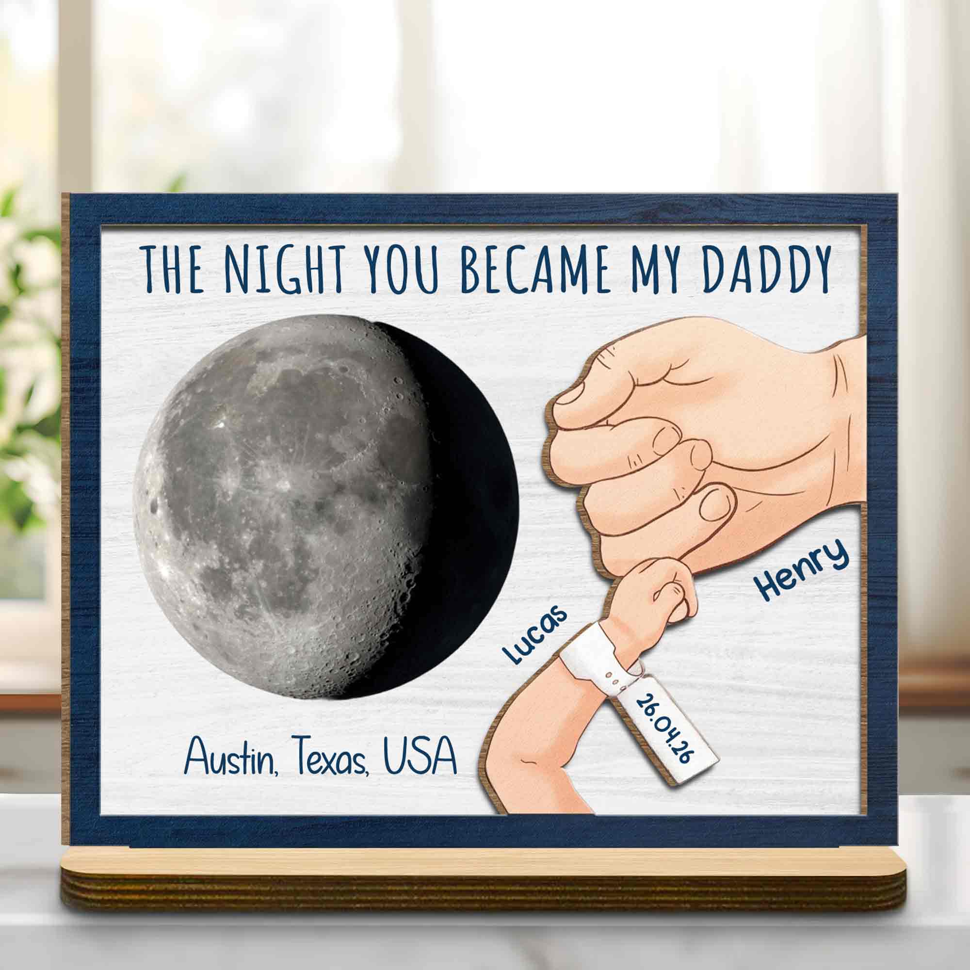 Personalized Custom 2-Layer Wood Plaque for Dad Gift Idea Wood Plaque GradoCreations