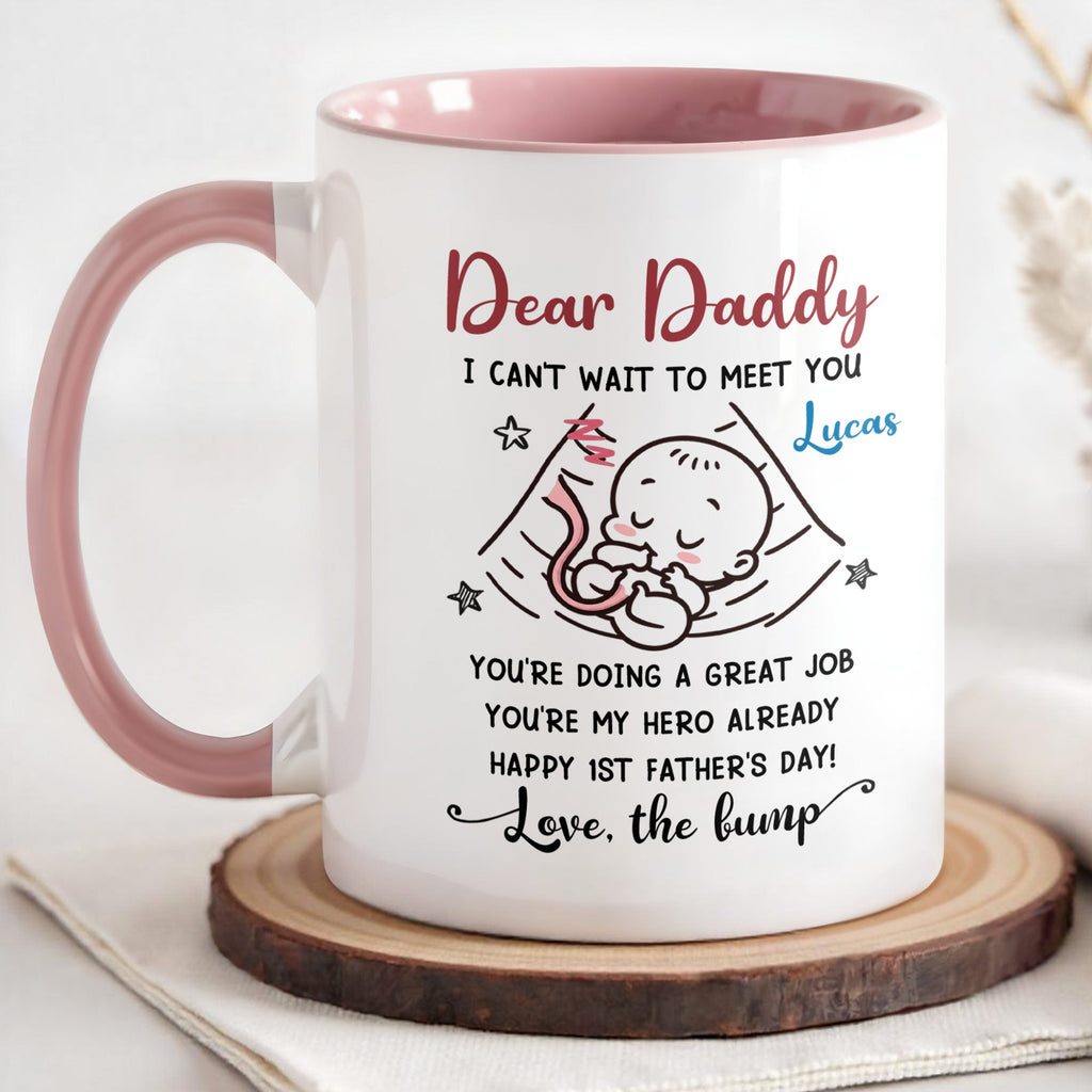 Personalized Accent Mug Custom Message for Dad 1st Father's Day Gift Accent Mug GradoCreations