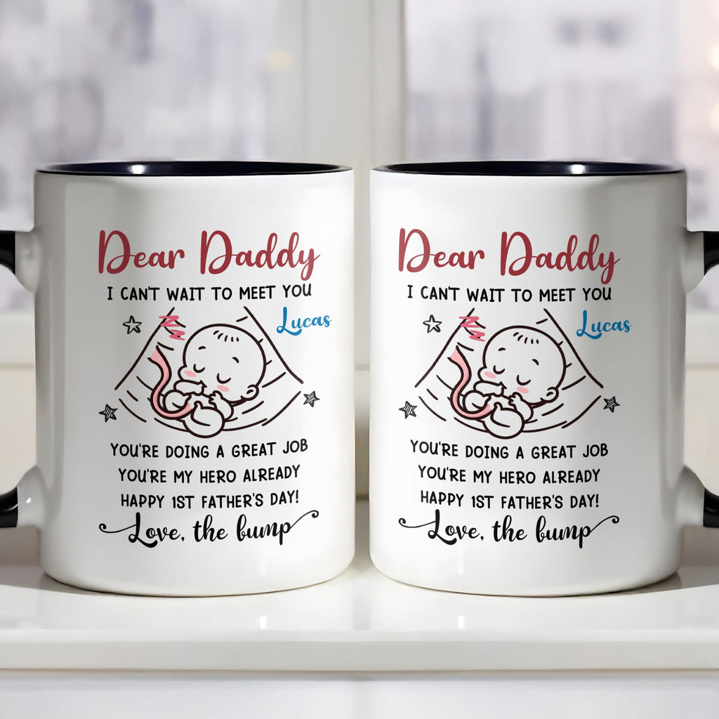 Personalized Accent Mug Custom Message for Dad 1st Father's Day Gift Accent Mug GradoCreations