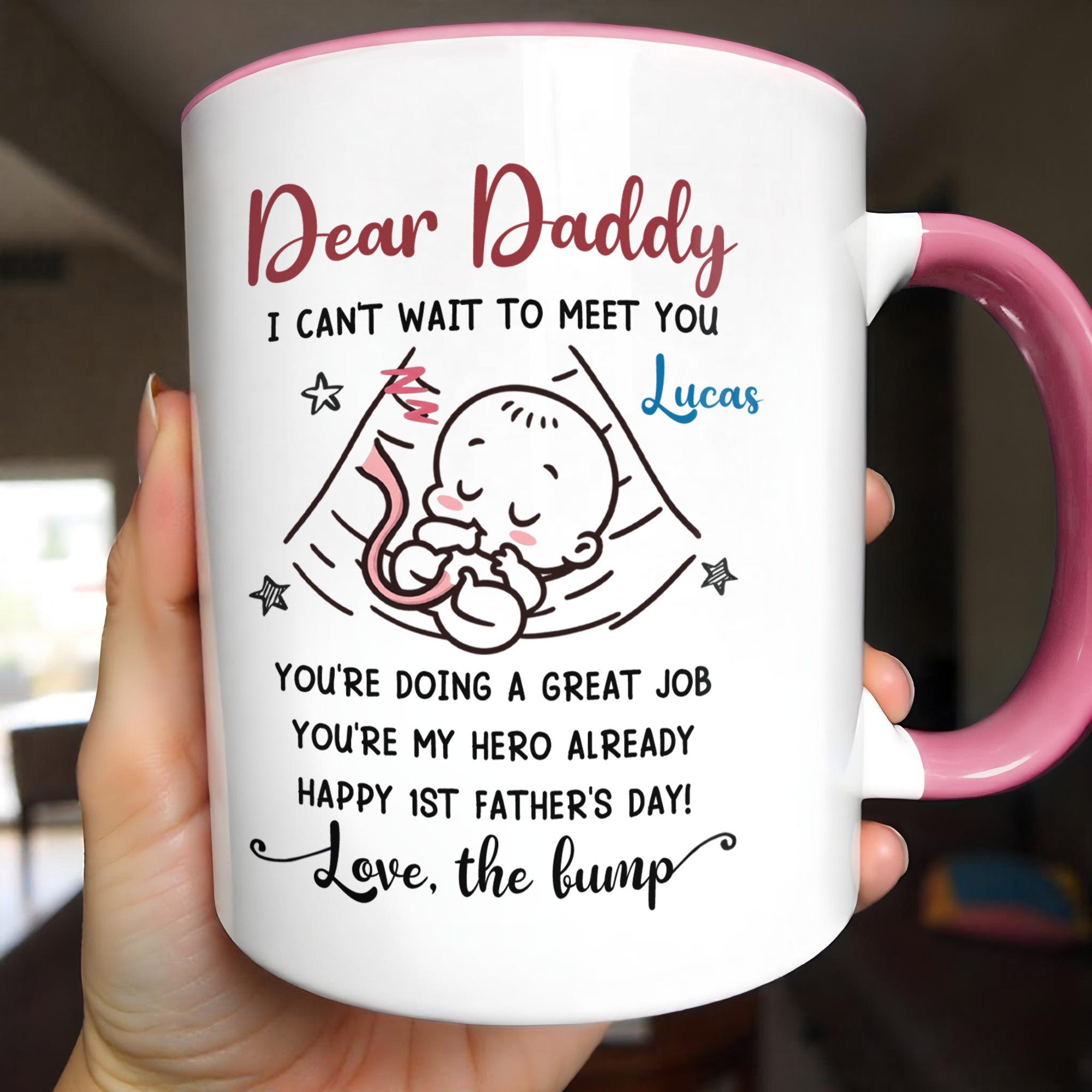 Personalized Accent Mug Custom Message for Dad 1st Father's Day Gift Accent Mug GradoCreations