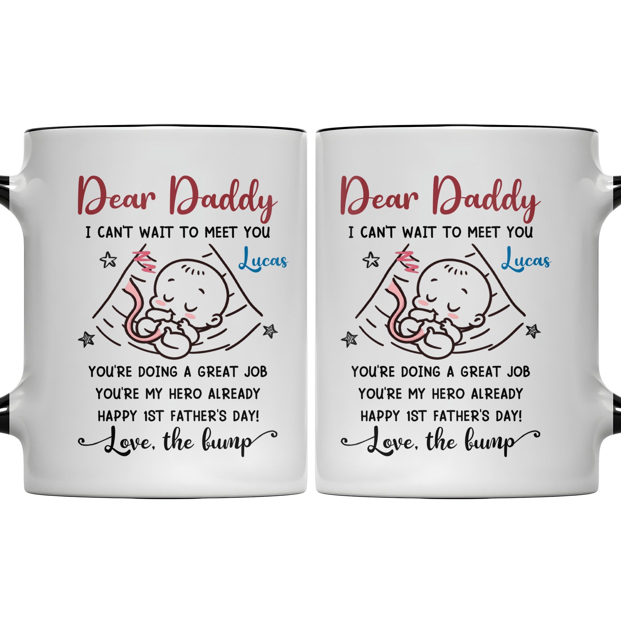Personalized Accent Mug Custom Message for Dad 1st Father's Day Gift Accent Mug GradoCreations