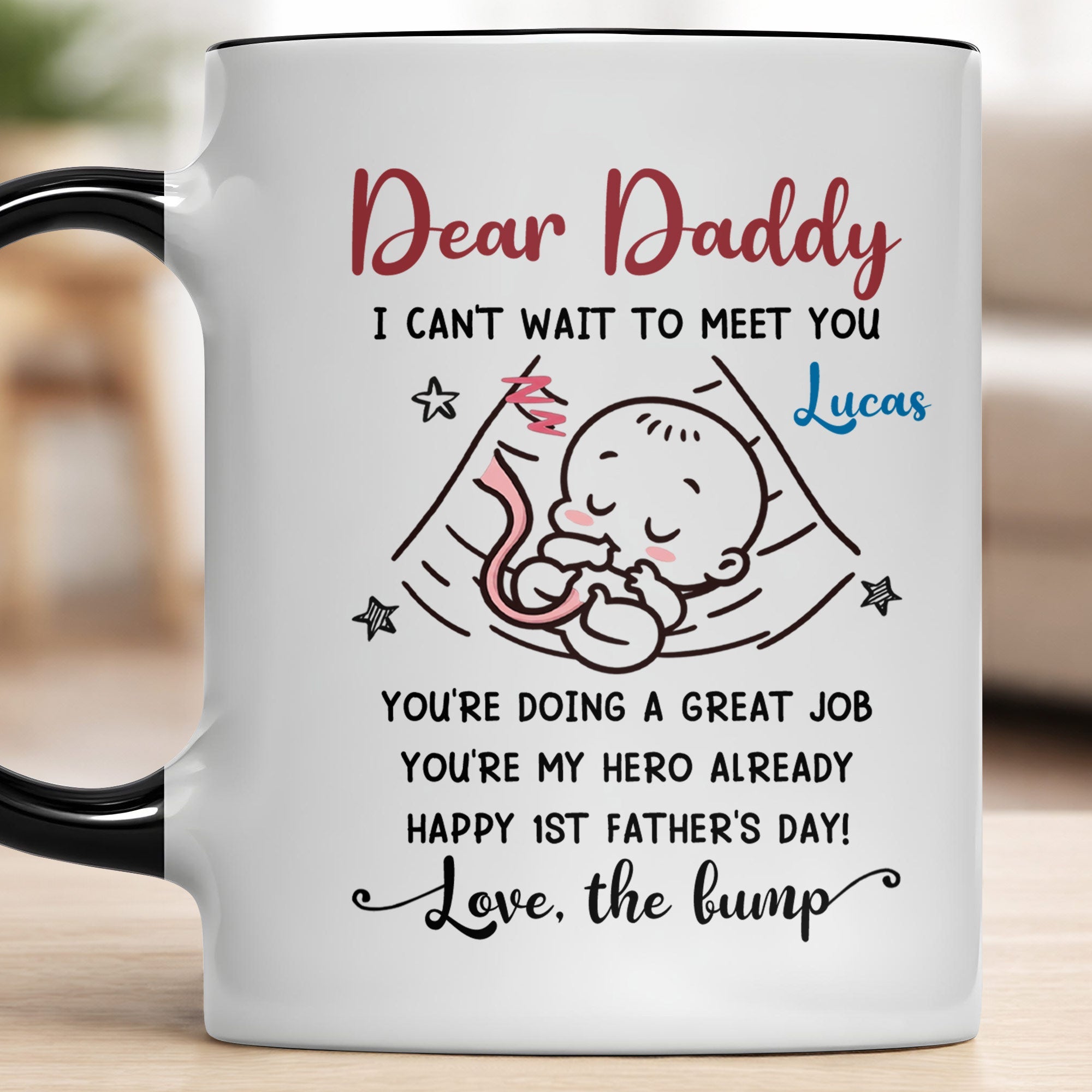 Personalized Accent Mug Custom Message for Dad 1st Father's Day Gift Accent Mug GradoCreations