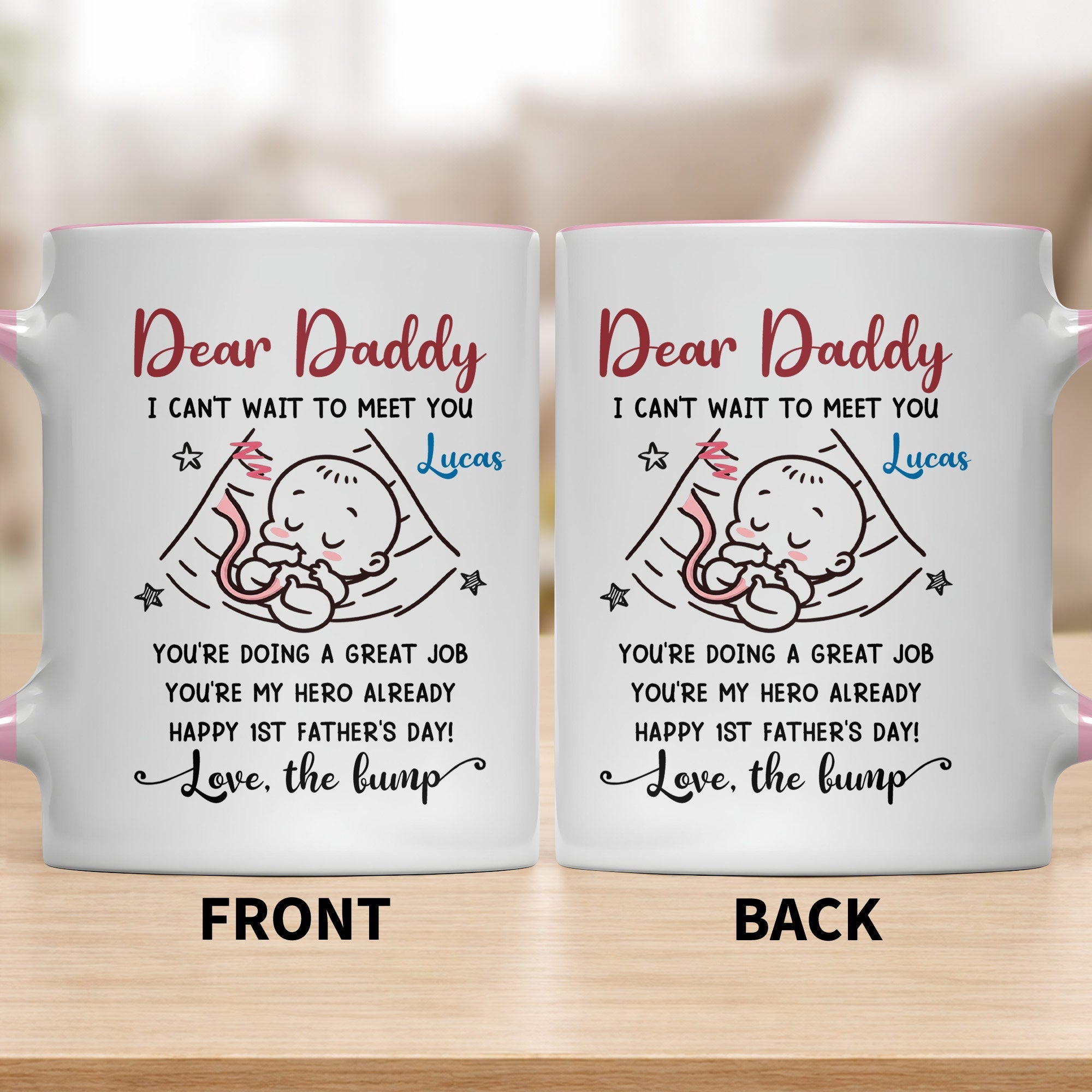 Personalized Accent Mug Custom Message for Dad 1st Father's Day Gift Accent Mug GradoCreations