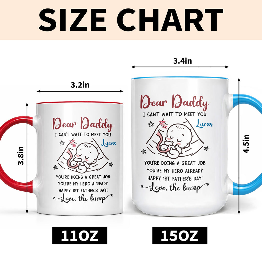 Personalized Accent Mug Custom Message for Dad 1st Father's Day Gift Accent Mug GradoCreations
