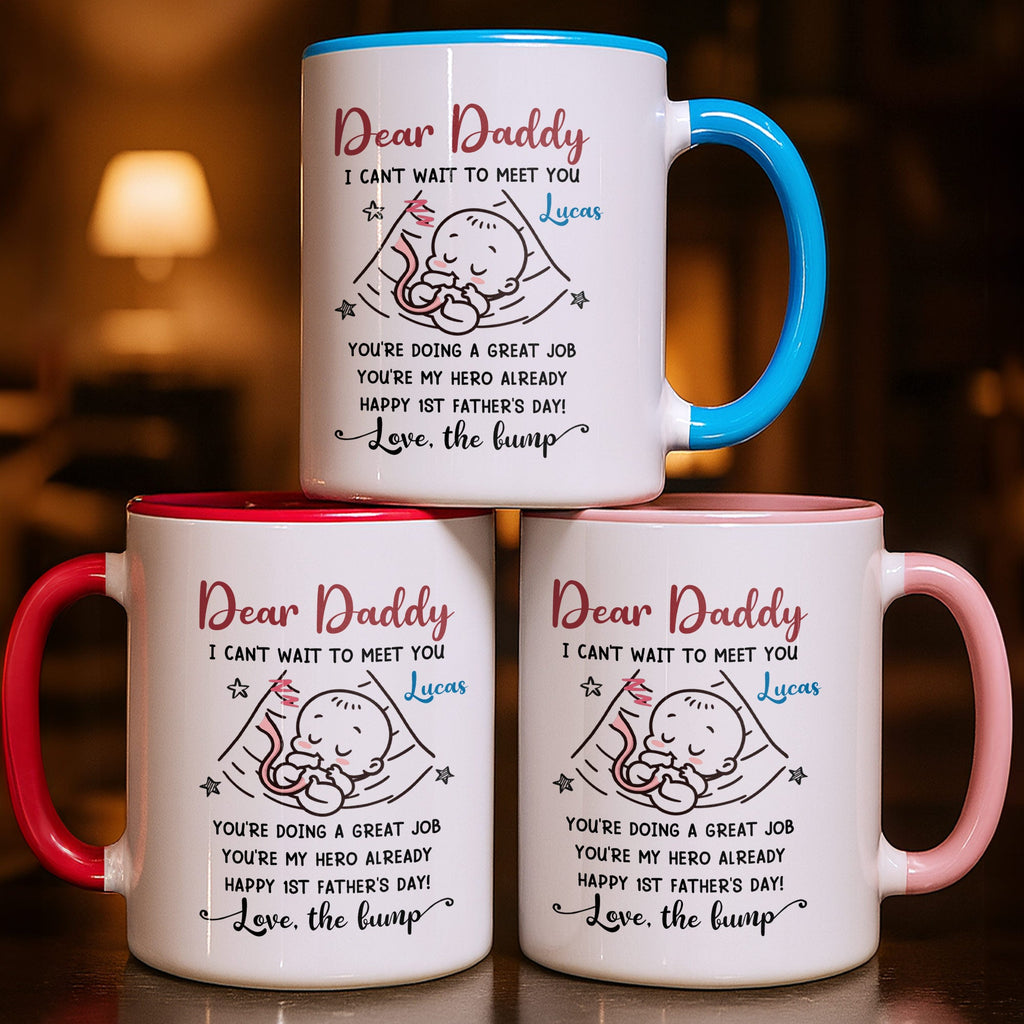 Personalized Accent Mug Custom Message for Dad 1st Father's Day Gift Accent Mug GradoCreations