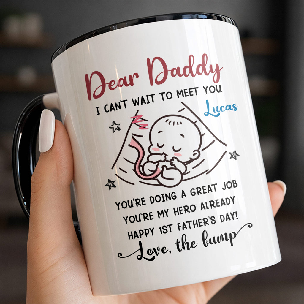 Personalized Accent Mug Custom Message for Dad 1st Father's Day Gift Accent Mug GradoCreations