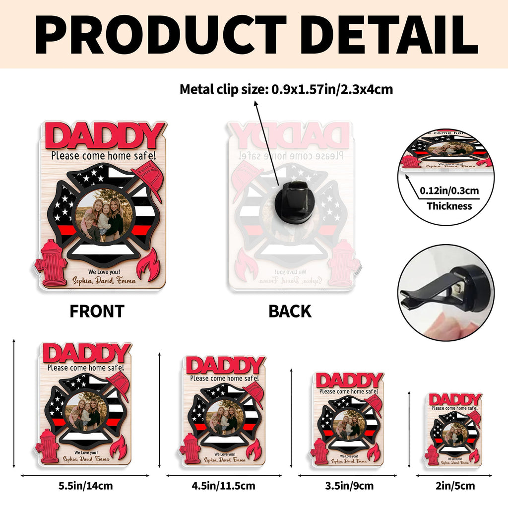 Custom Car Vent Clip Personalized Firefighter Badge Gift for Dad Car Vent Clip GradoCreations