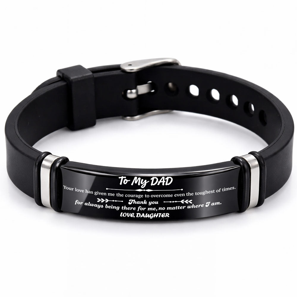 Personalized Silicone Bracelet Custom Photo Gift for Dad Silicone Bracelet GradoCreations