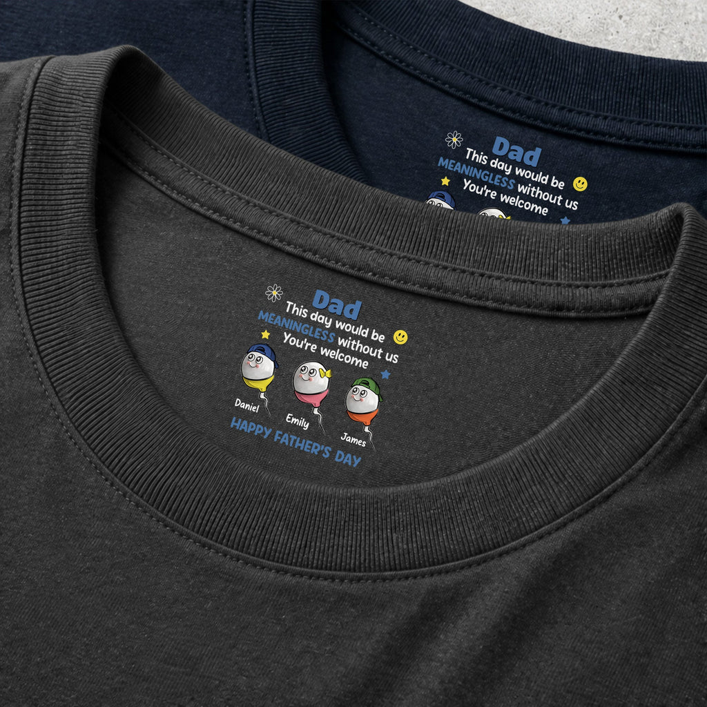 Personalized Inside Neck Print T-Shirt Gift for Dad Basic Shirt, Print inside back collar GradoCreations