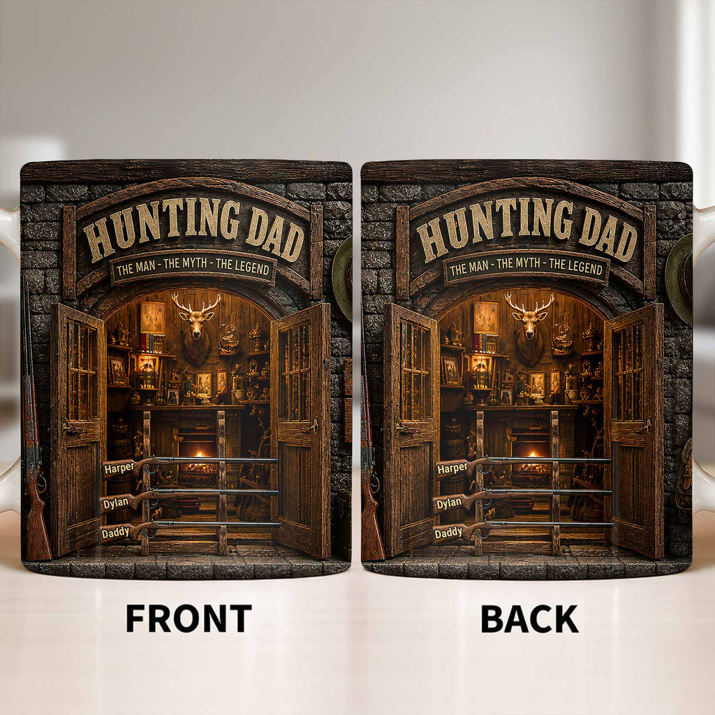 Personalized Hunting Mug Custom Name Gift for Dad Myth Legend Edge-to-edge Mug GradoCreations