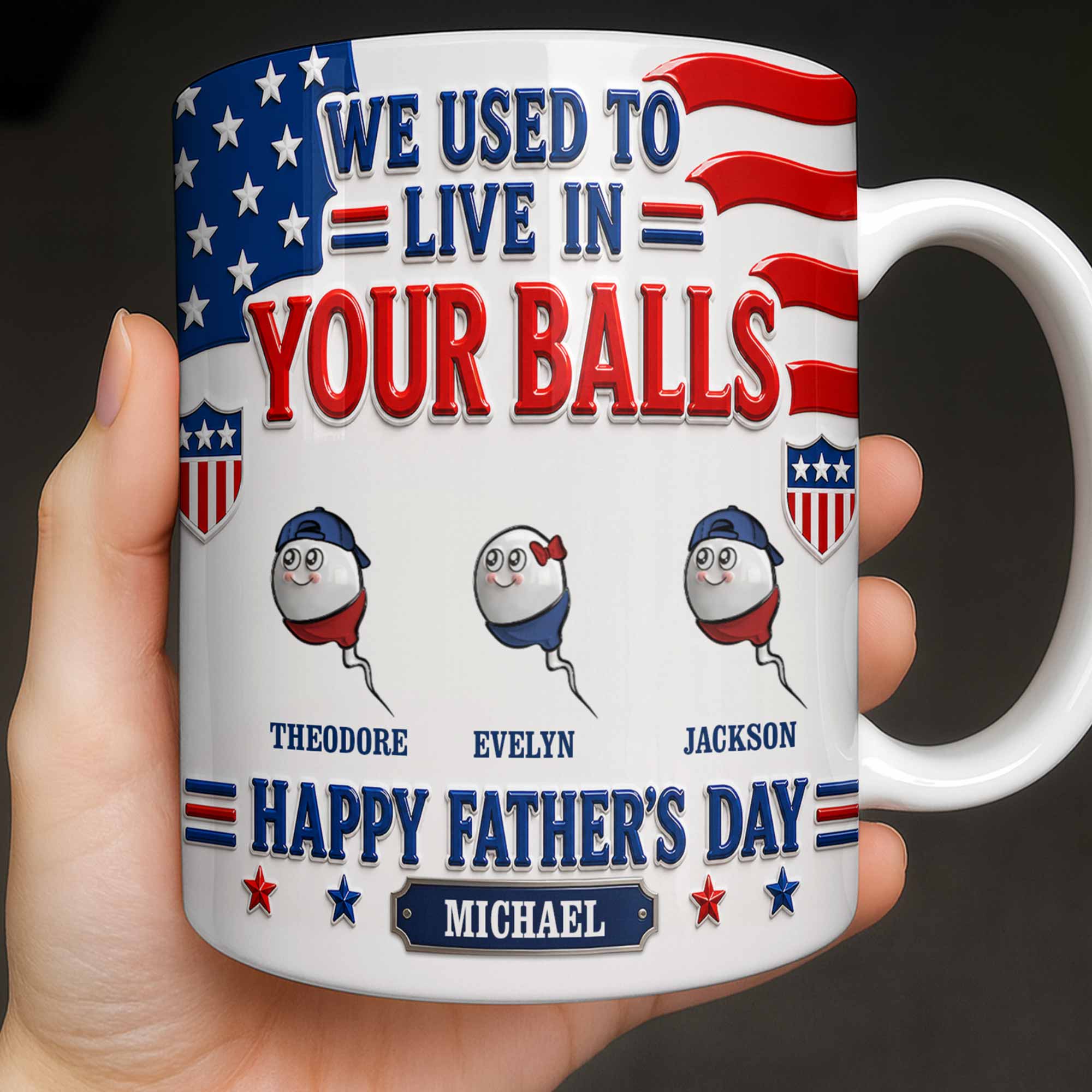 Personalized Funny Coffee Mug Custom Message Gift for Dad Edge-to-edge Mug GradoCreations