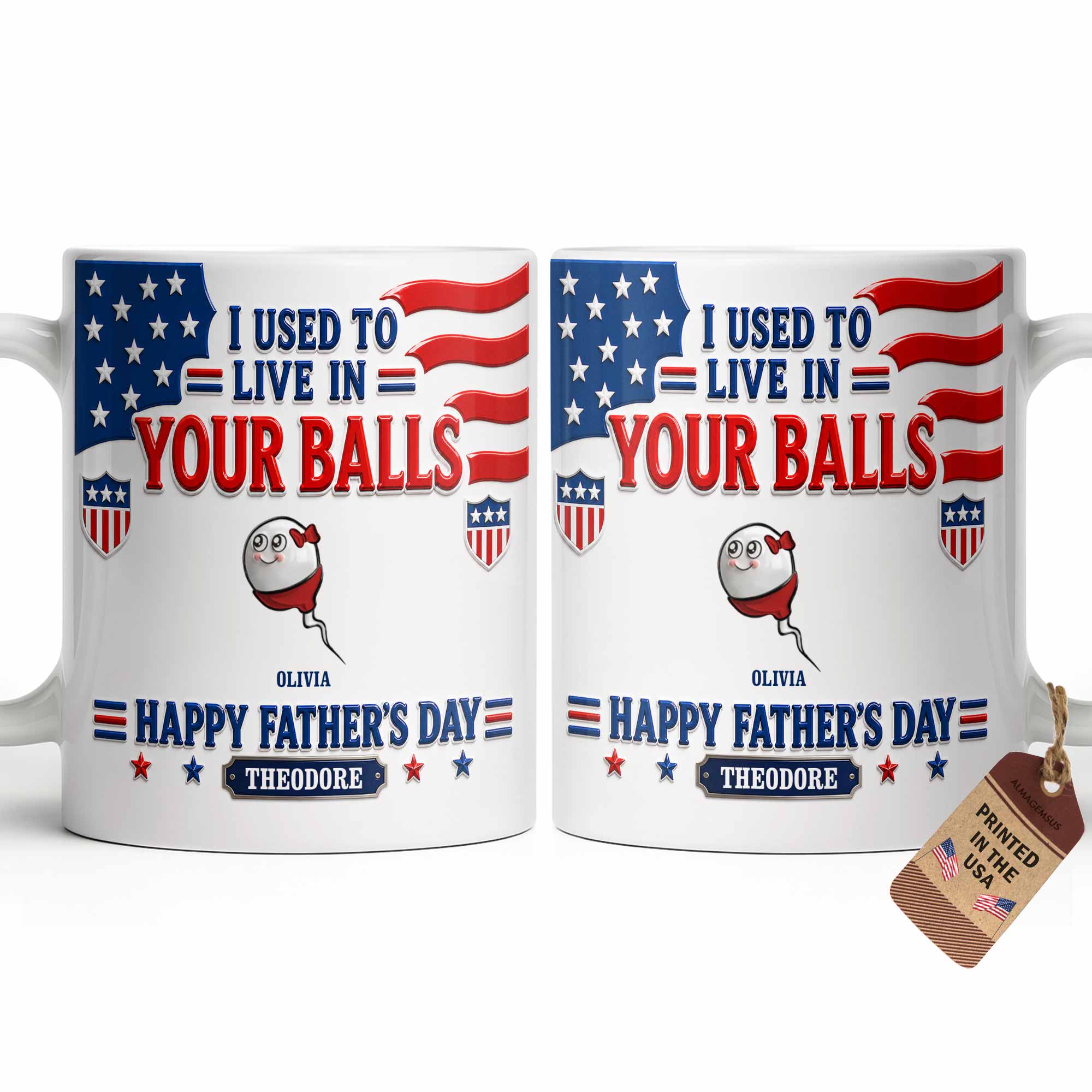Personalized Funny Coffee Mug Custom Message Gift for Dad Edge-to-edge Mug GradoCreations