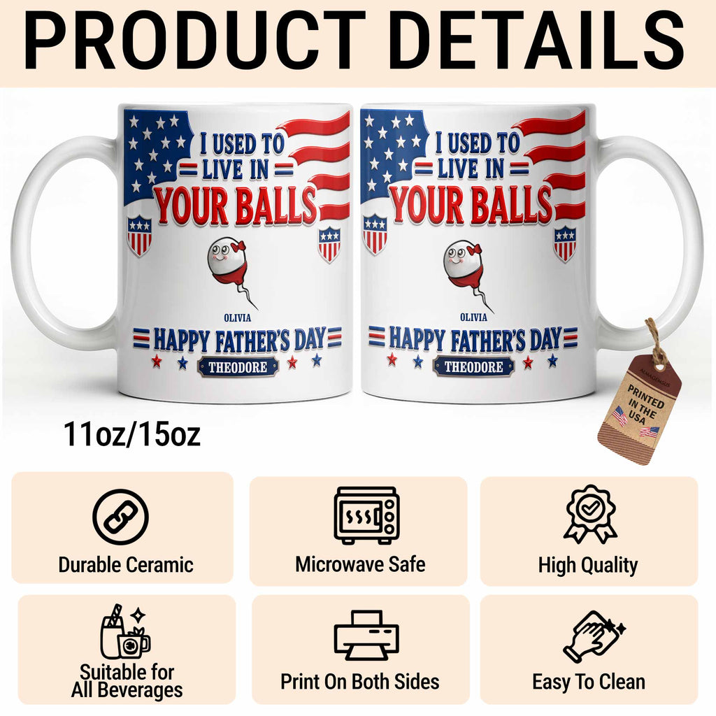 Personalized Funny Coffee Mug Custom Message Gift for Dad Edge-to-edge Mug GradoCreations