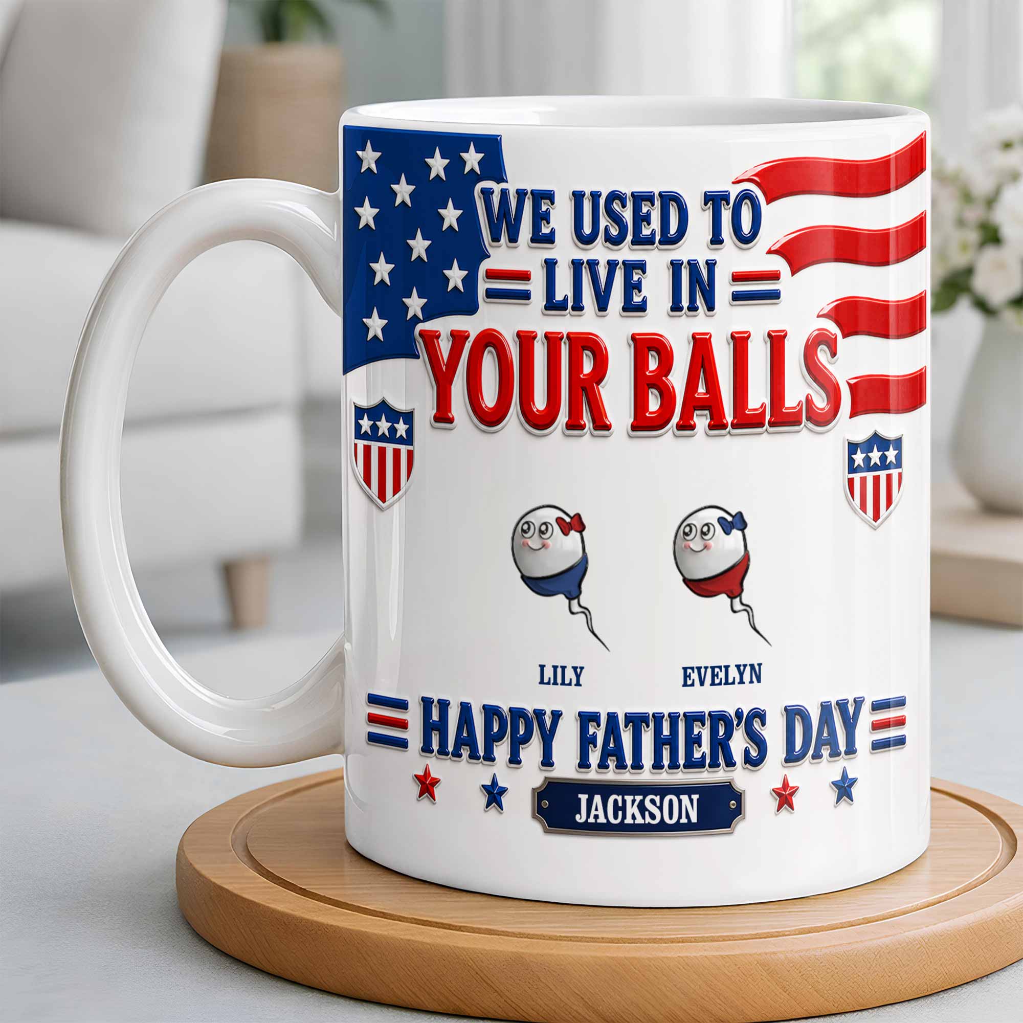 Personalized Funny Coffee Mug Custom Message Gift for Dad Edge-to-edge Mug GradoCreations
