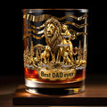 Personalized Custom Whiskey Glass with 3D Lion Art Gift for Dad Whiskey Glass GradoCreations