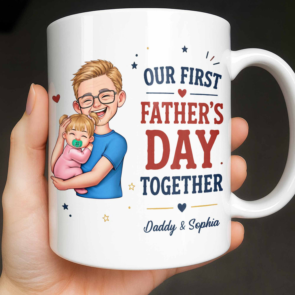 Personalized Custom Coffee Mug First Father's Day Gift for Dad Edge-to-edge Mug GradoCreations