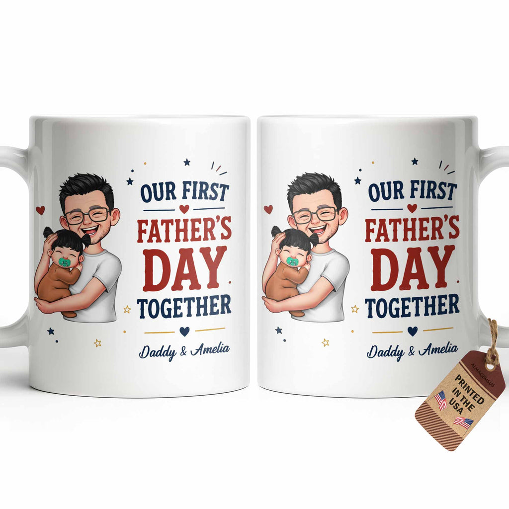 Personalized Custom Coffee Mug First Father's Day Gift for Dad Edge-to-edge Mug GradoCreations