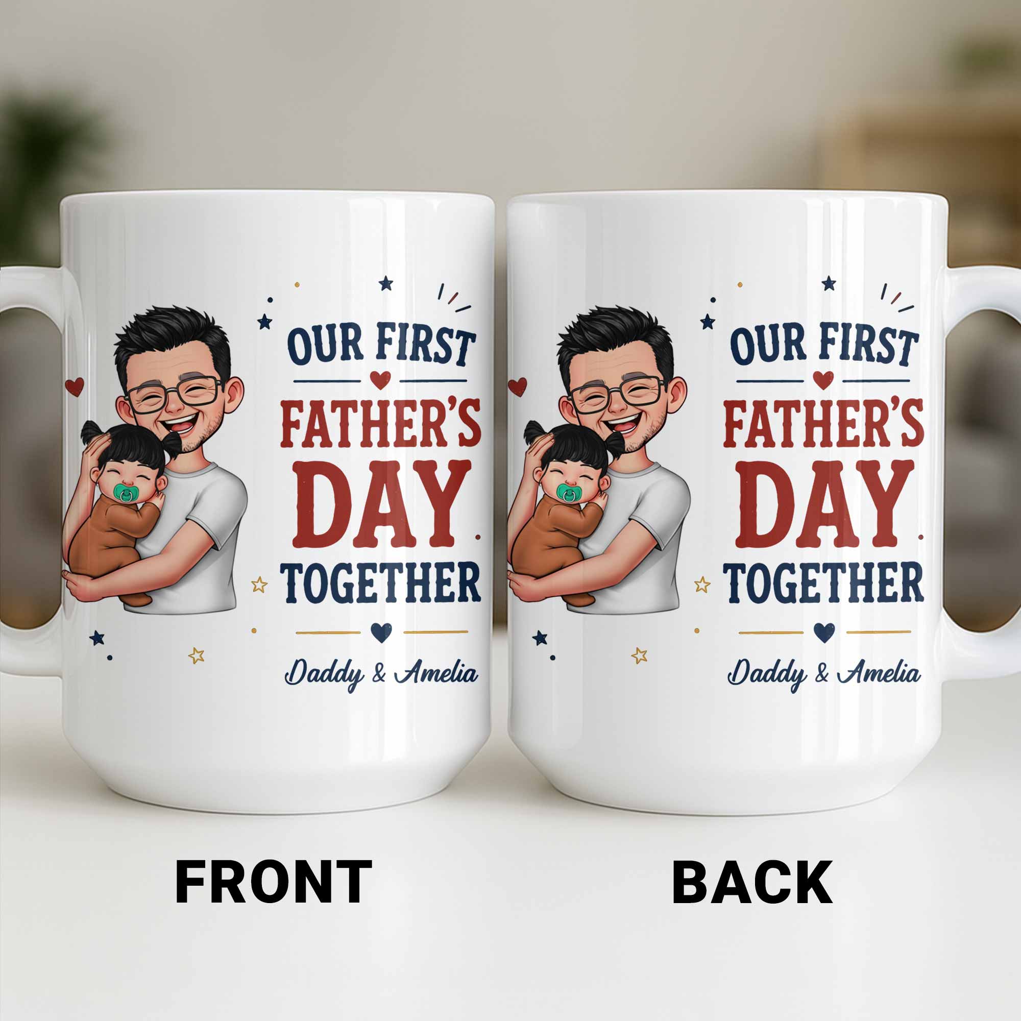 Personalized Custom Coffee Mug First Father's Day Gift for Dad Edge-to-edge Mug GradoCreations