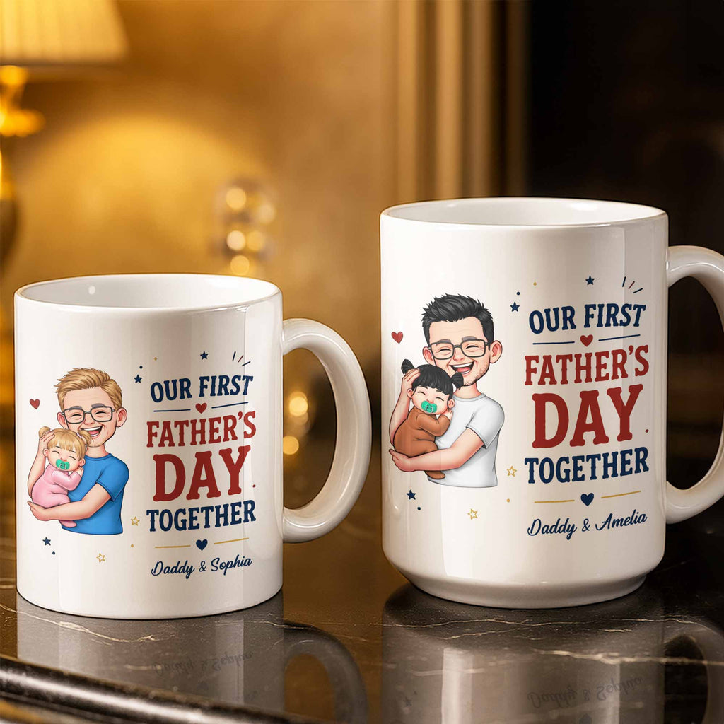 Personalized Custom Coffee Mug First Father's Day Gift for Dad Edge-to-edge Mug GradoCreations