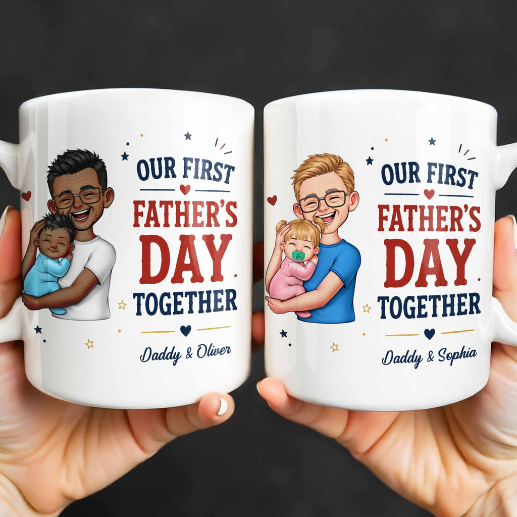 Personalized Custom Coffee Mug First Father's Day Gift for Dad Edge-to-edge Mug GradoCreations