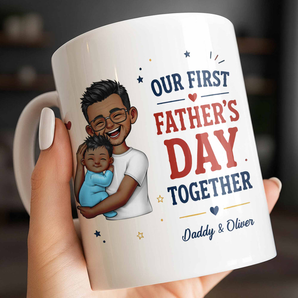 Personalized Custom Coffee Mug First Father's Day Gift for Dad Edge-to-edge Mug GradoCreations