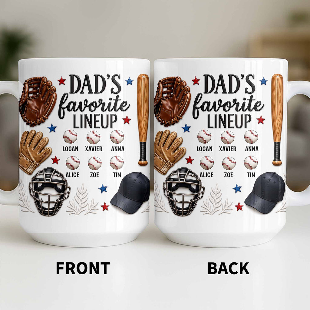 Personalized Baseball Mug Custom Name Gift for Dad/Father's Day Edge-to-edge Mug GradoCreations