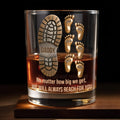 Personalized Whiskey Glass Custom Footprint Design Gift for Dad Whiskey Glass GradoCreations