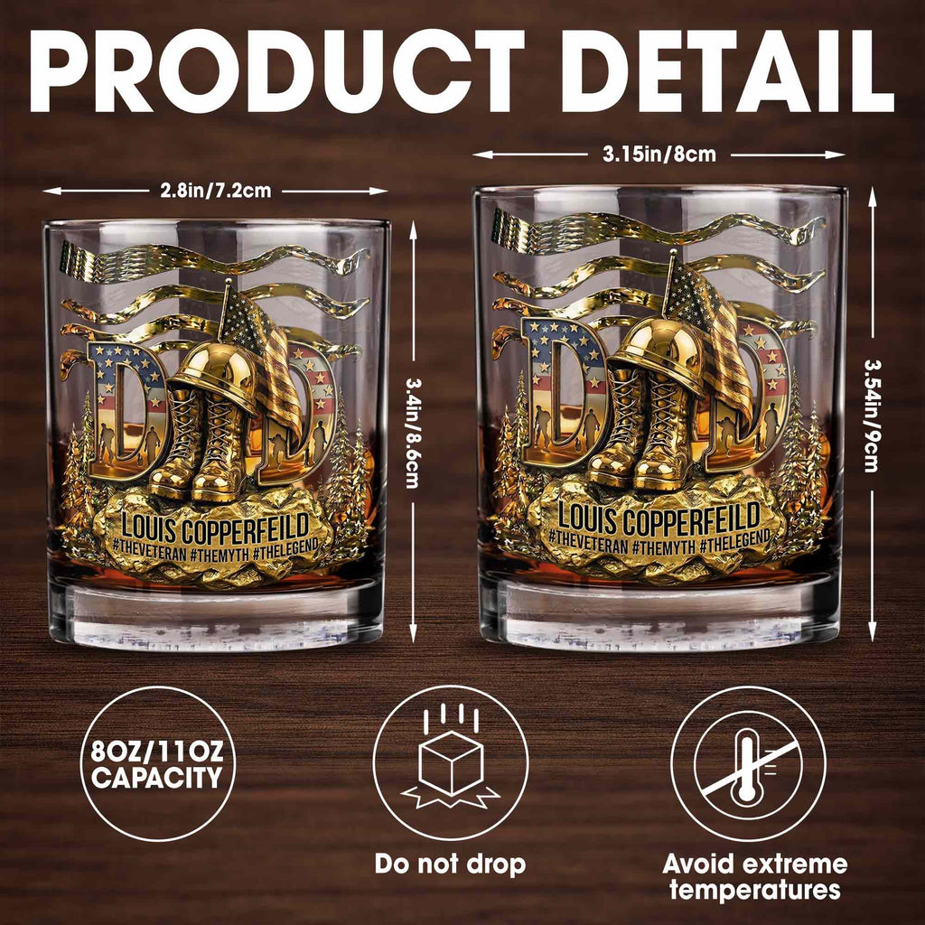 Personalized Custom Whiskey Glass for Dad with 3D Design Whiskey Glass GradoCreations