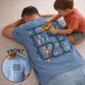Personalized City Road Map Custom T-Shirt for Dad Gift T-Shirt Font and Back GradoCreations