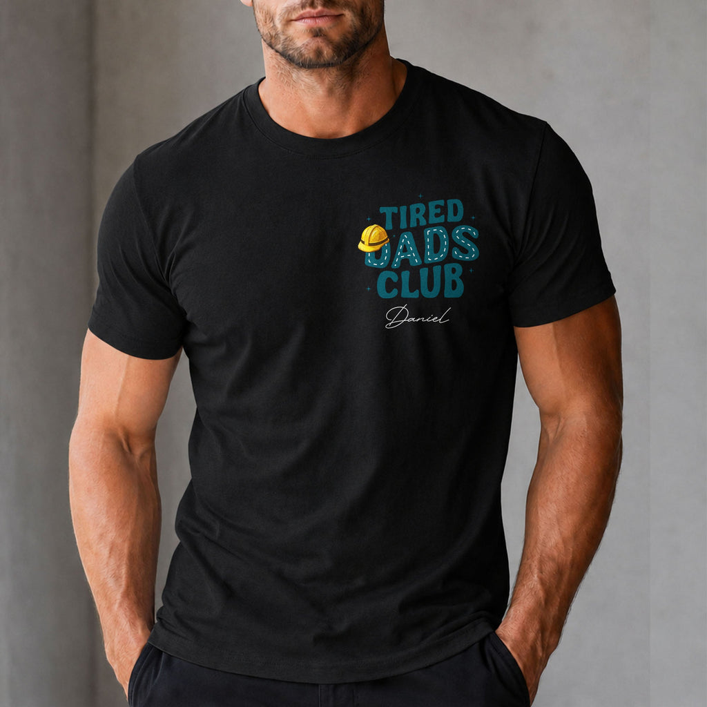 Personalized T-Shirt for Dad Tired Dads Club Gift Idea T-Shirt Font and Back GradoCreations
