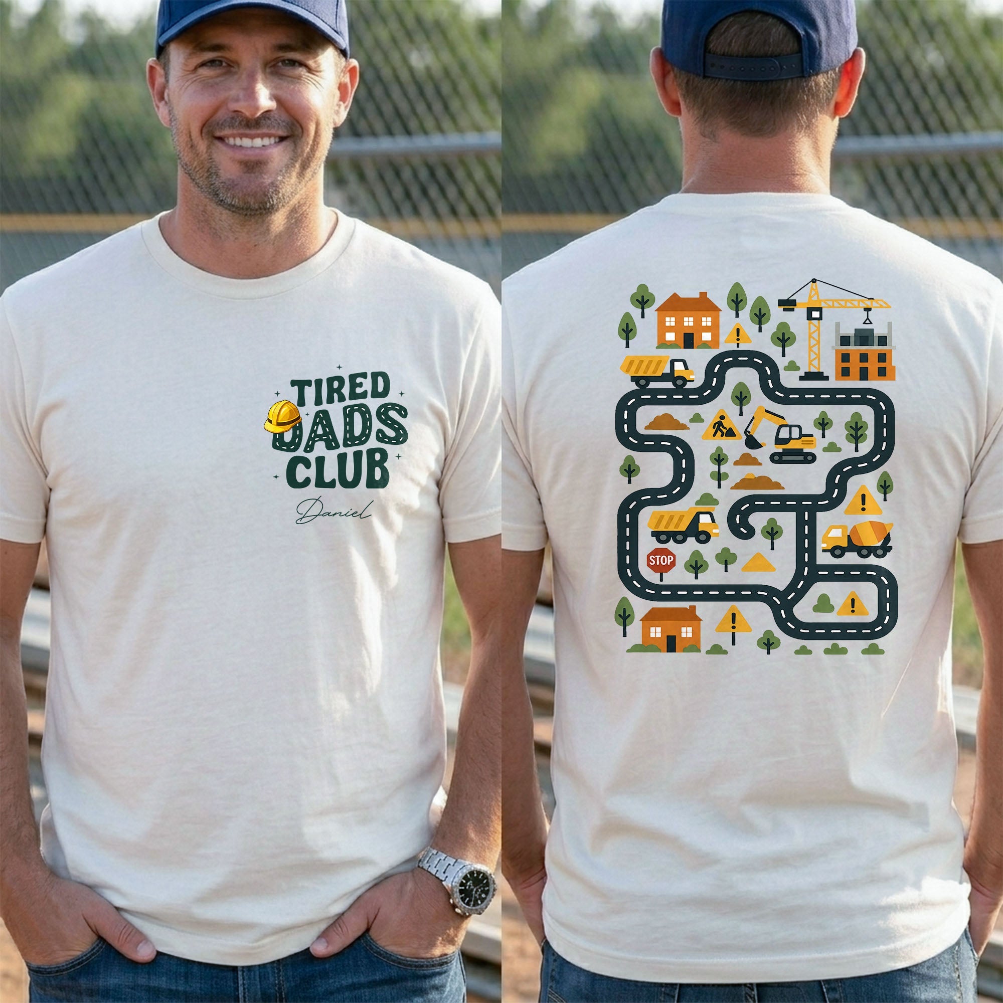 Personalized T-Shirt for Dad with Custom Text & Design T-Shirt Font and Back GradoCreations