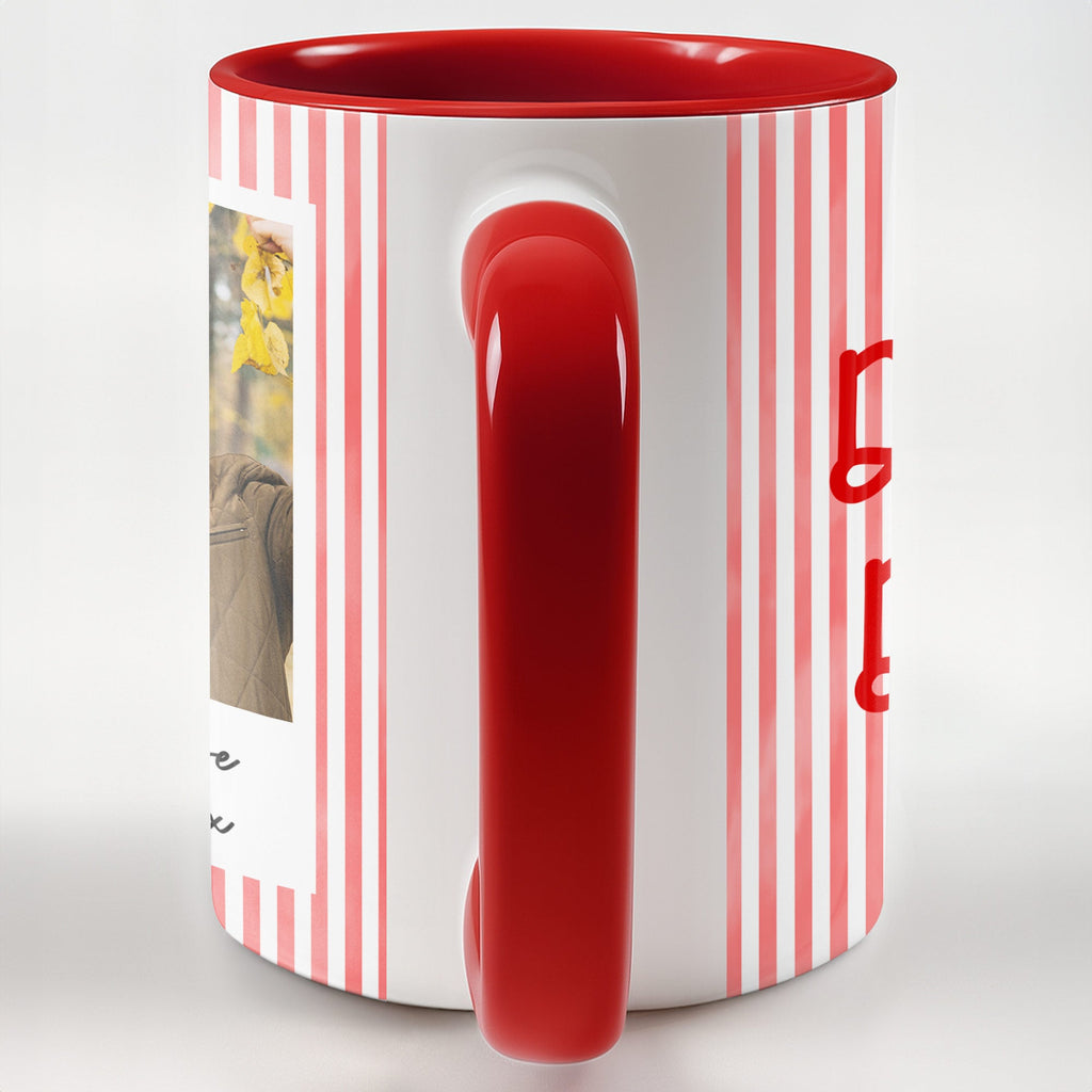 Personalized Pink Stripes Accent Mug Custom Name for Dad Accent Mug GradoCreations
