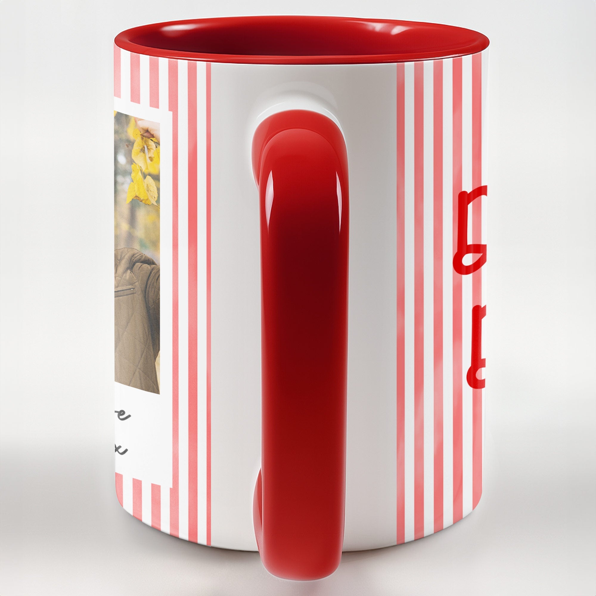Personalized Pink Stripes Accent Mug Custom Name for Dad Accent Mug GradoCreations