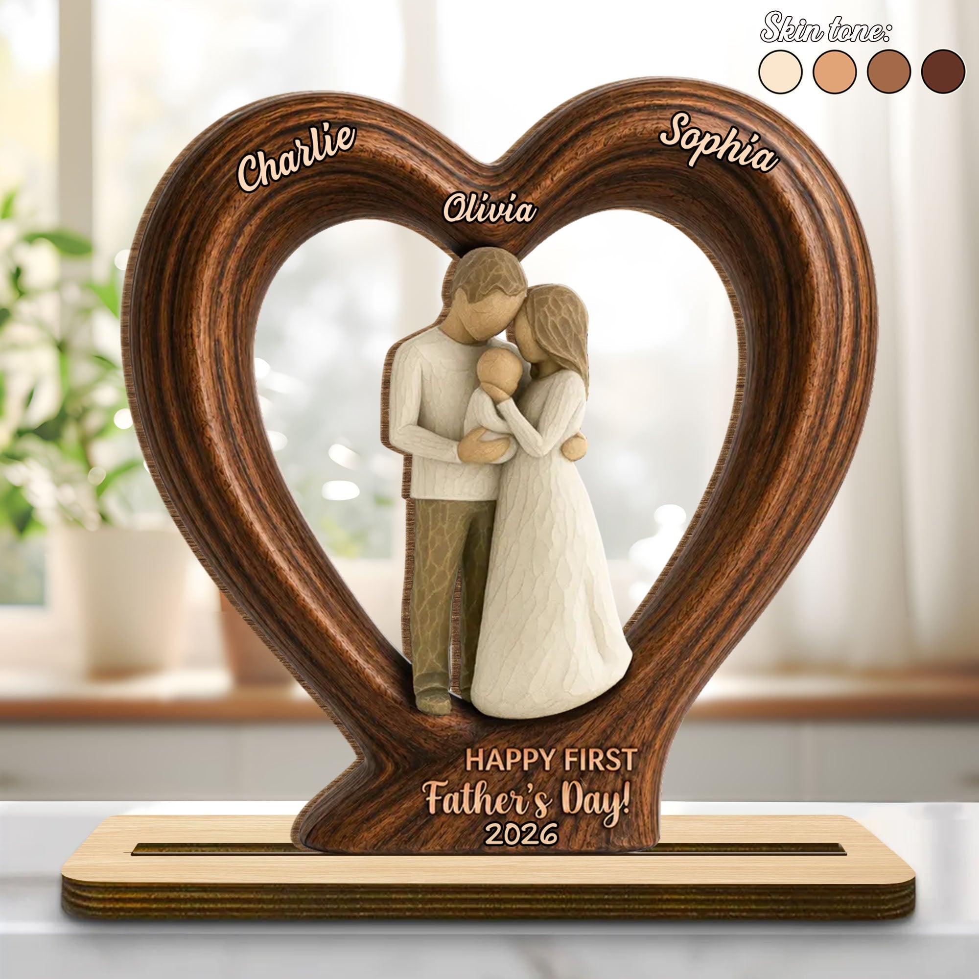 Personalized 2-Layer Wood Plaque Custom Family Gift for Dad Wood Plaque GradoCreations