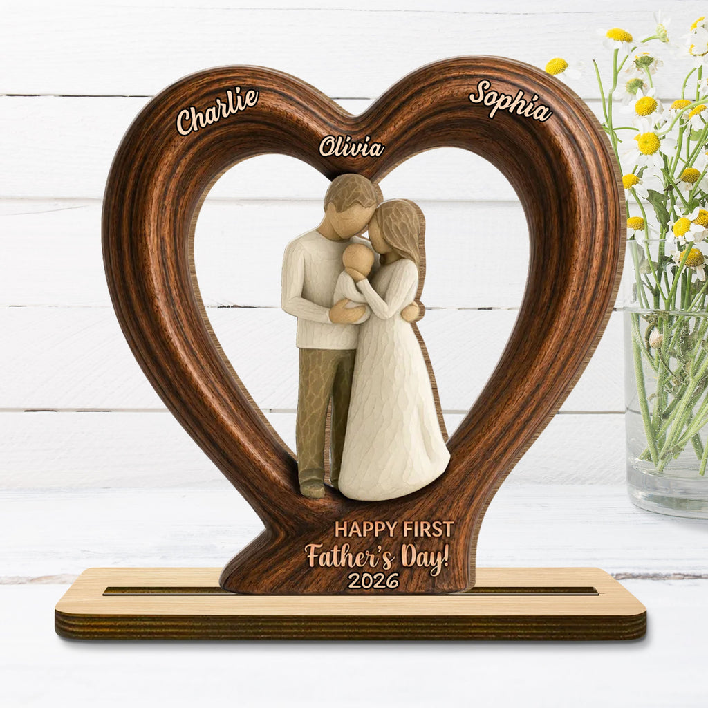Personalized 2-Layer Wood Plaque Custom Family Gift for Dad Wood Plaque GradoCreations